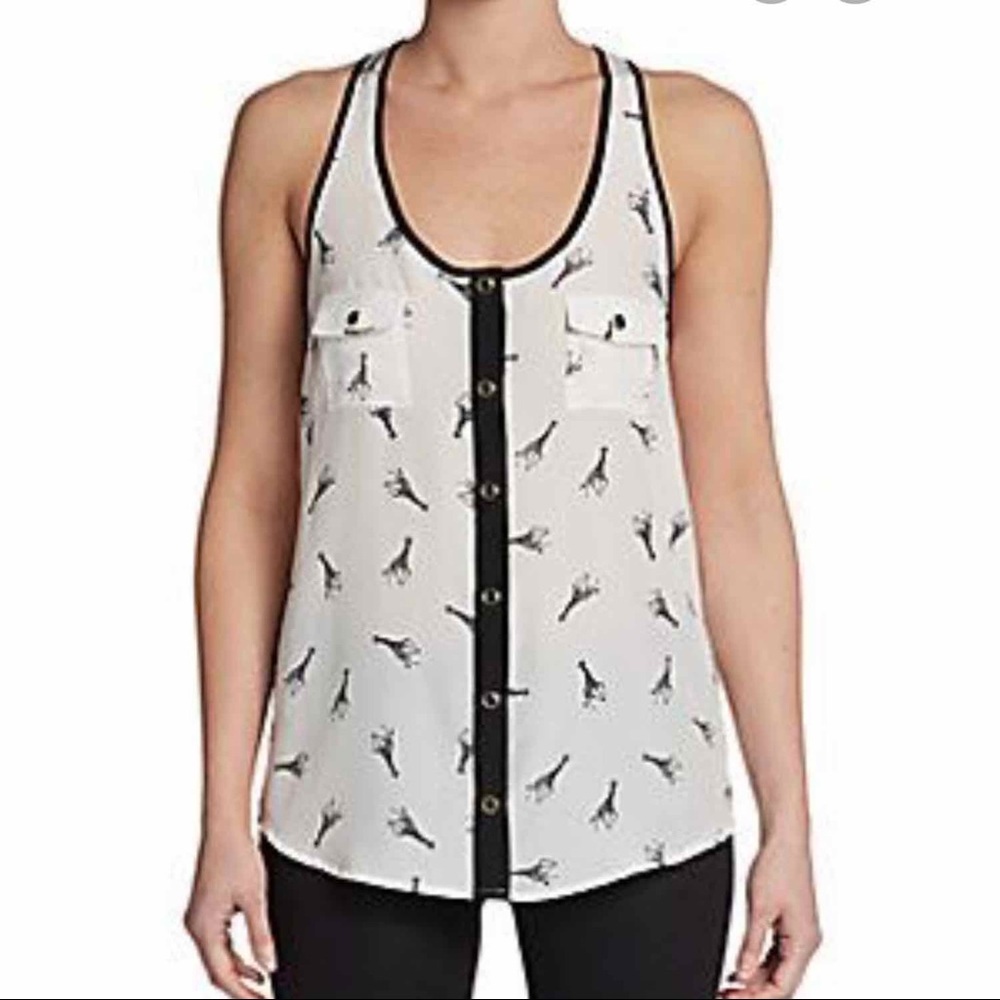 Revolve Yumi Kim Giraffe Silk Racerback Tank Top